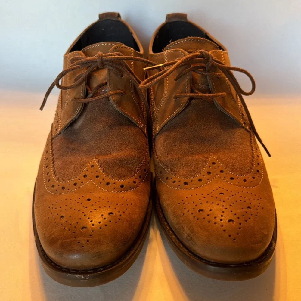 ROCKPORT CG7317 Men’s Wynstin Tan Wingtip Shoes Size 9.5 EUC
